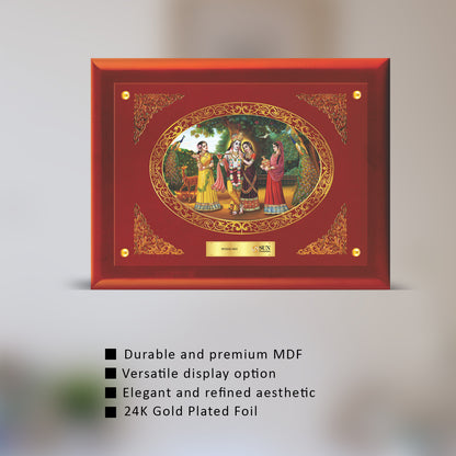 24K Gold Plated Foil Radha Krishna Customized Photo Frame For Corporate Gifting