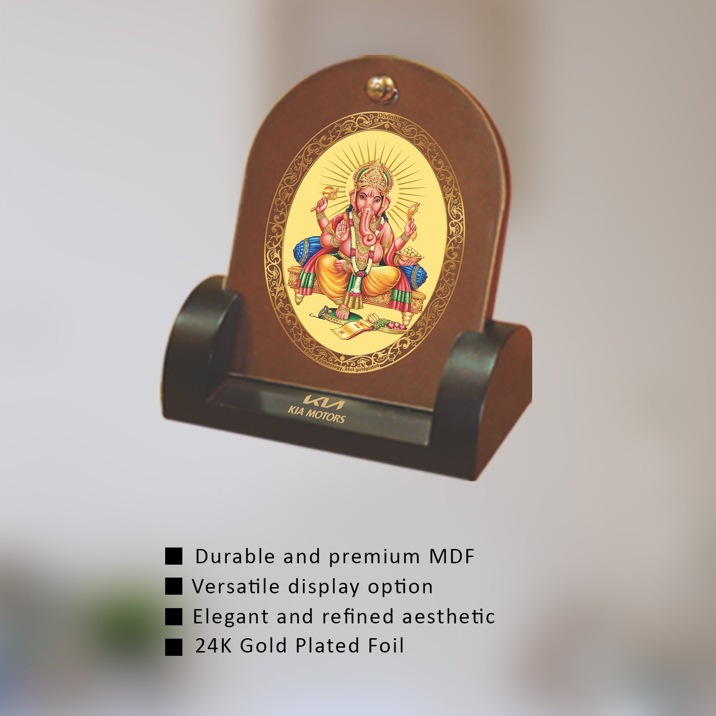 24K Gold Plated Foil Ganesha Customized Photo Frame For Corporate Gifting