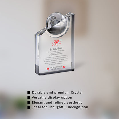 Customized Crystal Trophy with Matter Printed For Corporate Gifting