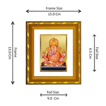 Load image into Gallery viewer, DIVINITI 24K Gold Plated Dagdu Ganesha Photo Frame For Home Decor, Prosperity, Luck (15.0 X 13.0 CM)
