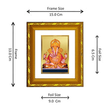 Load image into Gallery viewer, DIVINITI 24K Gold Plated Dagdu Ganesha Photo Frame For Home Decor, Prosperity, Luck (15.0 X 13.0 CM)
