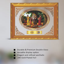 Load image into Gallery viewer, 24K Gold Plated Radha Krishna Customized Photo Frame For Corporate Gifting
