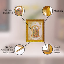 Load image into Gallery viewer, Diviniti 24K Gold Plated Balaji Photo Frame for Home Decor Showpiece (21.5 CM x 17.5 CM)