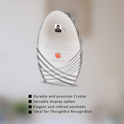 Customized Crystal Trophy with Matter Printed For Corporate Gifting