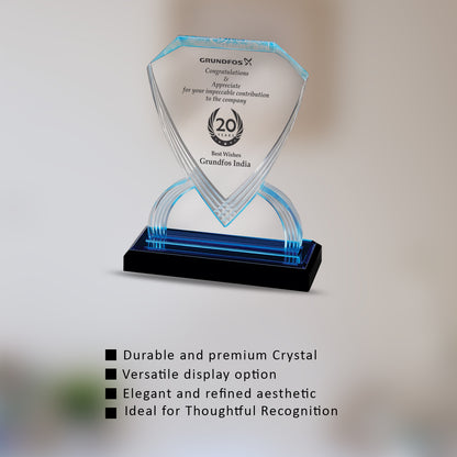 Customized Crystal Trophy with Matter Printed For Corporate Gifting