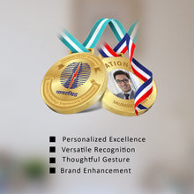 Load image into Gallery viewer, Diviniti Customized Medal with Image &amp; Logo Printed on 24K Gold Plated Foil For University