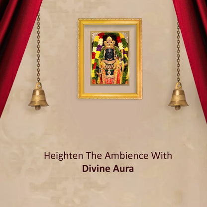DIVINITI 24K Gold Plated Foil Lord Ram Lalla Modern Photo Frame Idol for Puja Room, Workshop, Home Wall Decor, Gift | DG101 Size 2 (22.6x18.4 CM)
