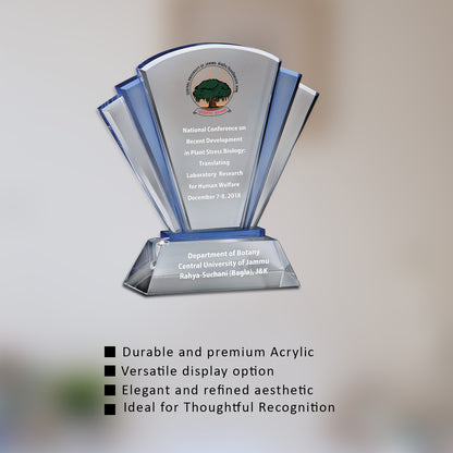Customized Acrylic Trophy with Matter Printed For Corporate Gifting