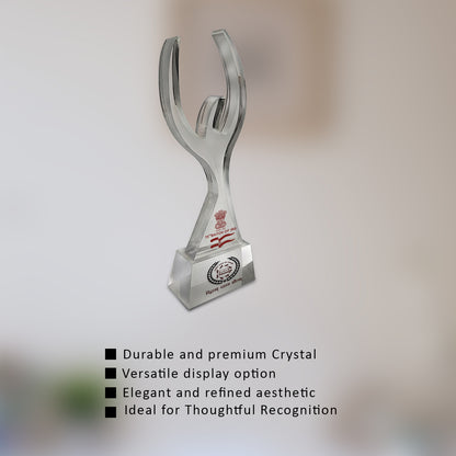 Customized Crystal Trophy with Matter Printed For Corporate Gifting