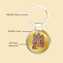 Load image into Gallery viewer, Diviniti 24K Gold Plated Ram Darbar Key Chain with Metallic Ring (7.5 CM X 4.0 CM)