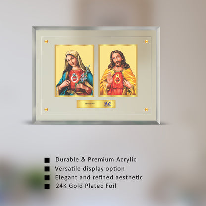 24K Gold Plated Foil Jesus & Mother Mary Customized Photo Frame For Corporate Gifting