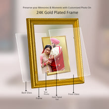 Load image into Gallery viewer, Diviniti Photo Frame With Customized Photo Printed on 24K Gold Plated Foil| Personalized Gift for Birthday, Marriage Anniversary &amp; Celebration With Loved Ones|DG 056 S2.5