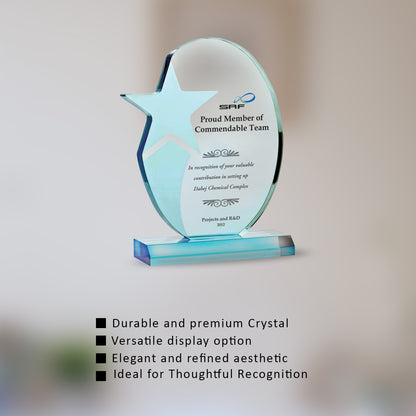Customized Crystal Trophy with Matter Printed For Corporate Gifting
