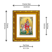 Load image into Gallery viewer, DIVINITI 24K Gold Plated Krishna Ji Photo Frame For Home Decor, TableTop, Puja, Gift (15.0 X 13.0 CM)