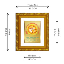 Load image into Gallery viewer, DIVINITI 24K Gold Plated Om Gayatri Mantra Photo Frame For Home Wall Decor, Puja (15.0 X 13.0 CM)
