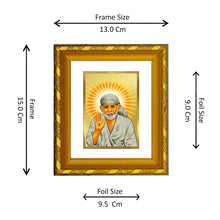 Load image into Gallery viewer, DIVINITI 24K Gold Plated Sai Baba Photo Frame For Home Decor Showpiece, TableTop (15.0 X 13.0 CM)