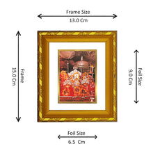 Load image into Gallery viewer, DIVINITI 24K Gold Plated Mata Ka Darbar Photo Frame For Home Wall Decor, Puja Room (15.0 X 13.0 CM)
