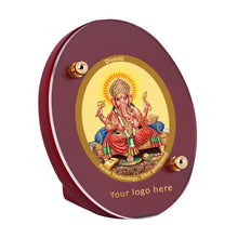 Load image into Gallery viewer, 24K Gold Plated Ganesha Customized Photo Frame For Corporate Gifting (5.7 x 6.7 CM)
