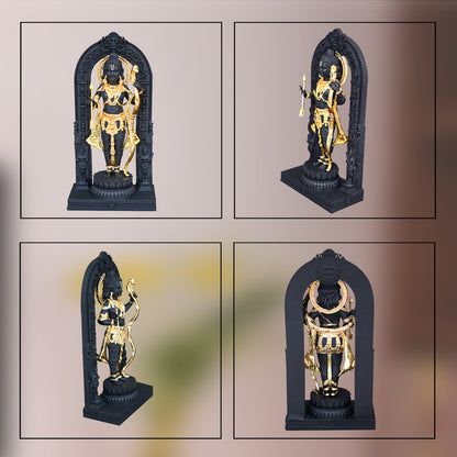 DIVINITI 24K Gold Plated Ram Lalla Idol | Exquisite Divine Statue For Home Decor, Office, Pooja Room & Gift (9.5x5.5 CM)