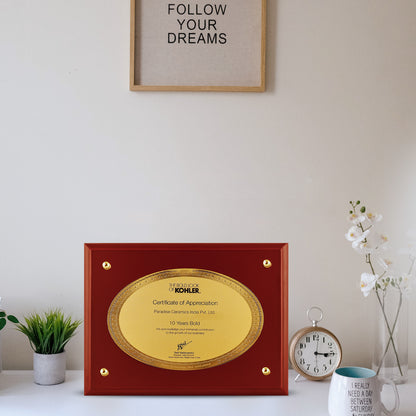 DIVINITI 24K Gold Plated Foil Certificate Photo Frame for Home Decor, Puja Room, Wall Hanging, Tabletop, Workshop, Gift MDFS3 (30.2x22.7)