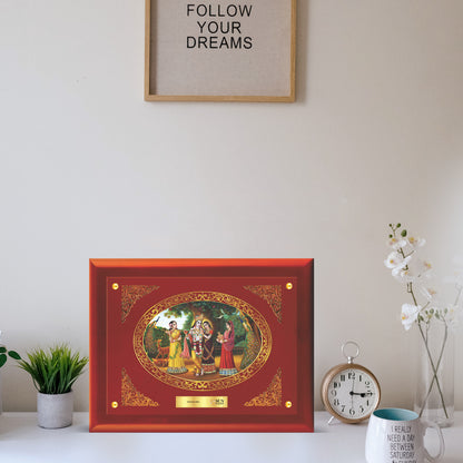 24K Gold Plated Foil Radha Krishna Customized Photo Frame For Corporate Gifting