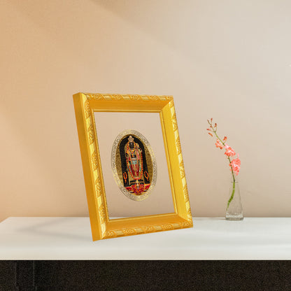 DIVINITI 24K Gold Plated Foil Ram Lalla Photo Frame for Home & Office Decor, Wall Hanging, Table Top, Puja Room & Gift DG 103 Size 1 (15.3x14.9 CM)