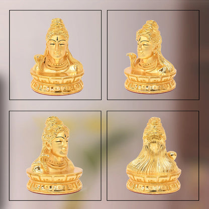 Diviniti 24K Gold-Plated Lord Shiv Adiyogi Idol Statue Exquisite Spiritual Symbol of Enlightenment for Home & Office Décor (10x8 CM)
