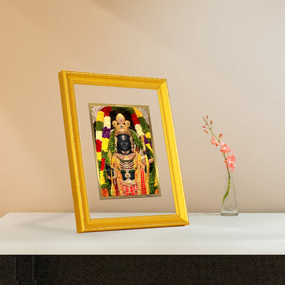 DIVINITI 24K Gold Plated Foil Lord Ram Lalla Modern Photo Frame Idol for Puja Room, Workshop, Home Wall Decor, Gift | DG101 Size 2 (22.6x18.4 CM)