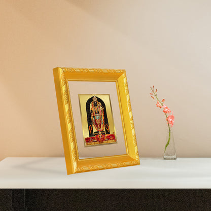 DIVINITI 24K Gold Plated Foil Ram Lalla Photo Frame for Home & Office Decor, Table Top, Wall Decor, Puja Room & Gift DG 103 Size 1 (15.3x14.9 CM)