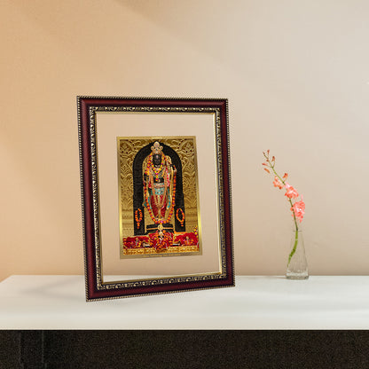 Diviniti 24K Gold Plated Foil Ram Lalla Photo Frame For Home Decor, Wall Hanging, Table, Puja Room & Gift DG105S3 (27.6X35.4 CM)