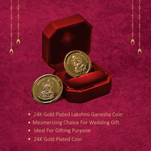 Load image into Gallery viewer, 24K Gold Plated Lakshmi Ganesha Coin For Wedding Gift