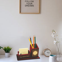 Load image into Gallery viewer, Diviniti Customized Pen Holder with 24K Gold Plated Designer Motif Frame For University