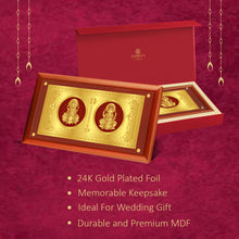Load image into Gallery viewer, Diviniti Customized Memento With Laxmi Ganesha Printed on 24K Gold Plated Foil For Wedding Gift