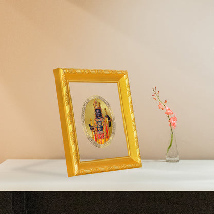 DIVINITI 24K Gold Plated Foil Ram Lalla Photo Frame for Home & Office Decor, Wall Hanging, Table Top, Puja Room & Gift DG 103 Size 1 (15.3x14.9 CM)