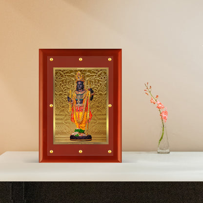 Diviniti 24K Gold Plated Foil Ram Lalla Photo Frame For Home Decor Showpiece, Wall Decor, Puja Room & Gift (56 CM X 71 CM)