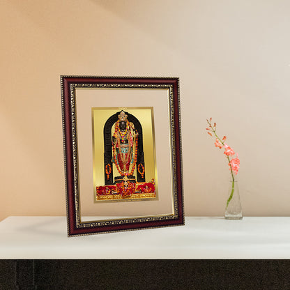 Diviniti 24K Gold Plated Foil Ram Lalla Photo Frame For Home Decor, Wall Hanging, Table Top, Puja Room & Gift DG105S3 (27.6X35.4 CM)