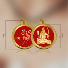 Load image into Gallery viewer, Diviniti 24K Gold Plated Shiva &amp; Om Namah Shivay 22MM Double Sided Pendant For Men, Women &amp; Kids