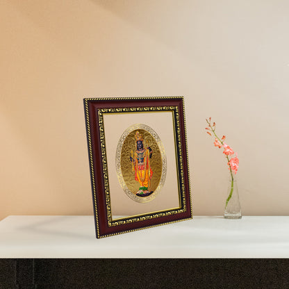 Diviniti 24K Gold Plated Ram Lalla Photo Frame For Home Decor, Table Top, Wall Hanging, Puja Room & Gift (20.8 CM X 16.7 CM)