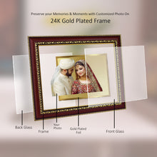 Load image into Gallery viewer, Diviniti Photo Frame With Customized Photo Printed on 24K Gold Plated Foil| Personalized Gift for Birthday, Marriage Anniversary &amp; Celebration With Loved Ones|DG 105 S2.5