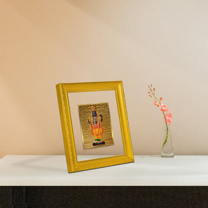 DIVINITI 24K Gold Plated Foil Ram Lalla Photo Frame for Home & Office Decor, Table Decor, Wall Decor, Puja Room & Gift DG 101 Size 1 (15.3x14.9 CM)