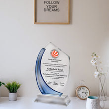 Load image into Gallery viewer, Customized Crystal Trophy with Matter Printed For Corporate Gifting