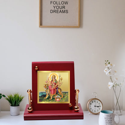 24K Gold Plated Foil Goddess Durga Customized Photo Frame For Corporate Gifting