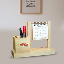 Load image into Gallery viewer, Customized Hanging Table Top Calendar With Pen Holder For Corporate Gifting