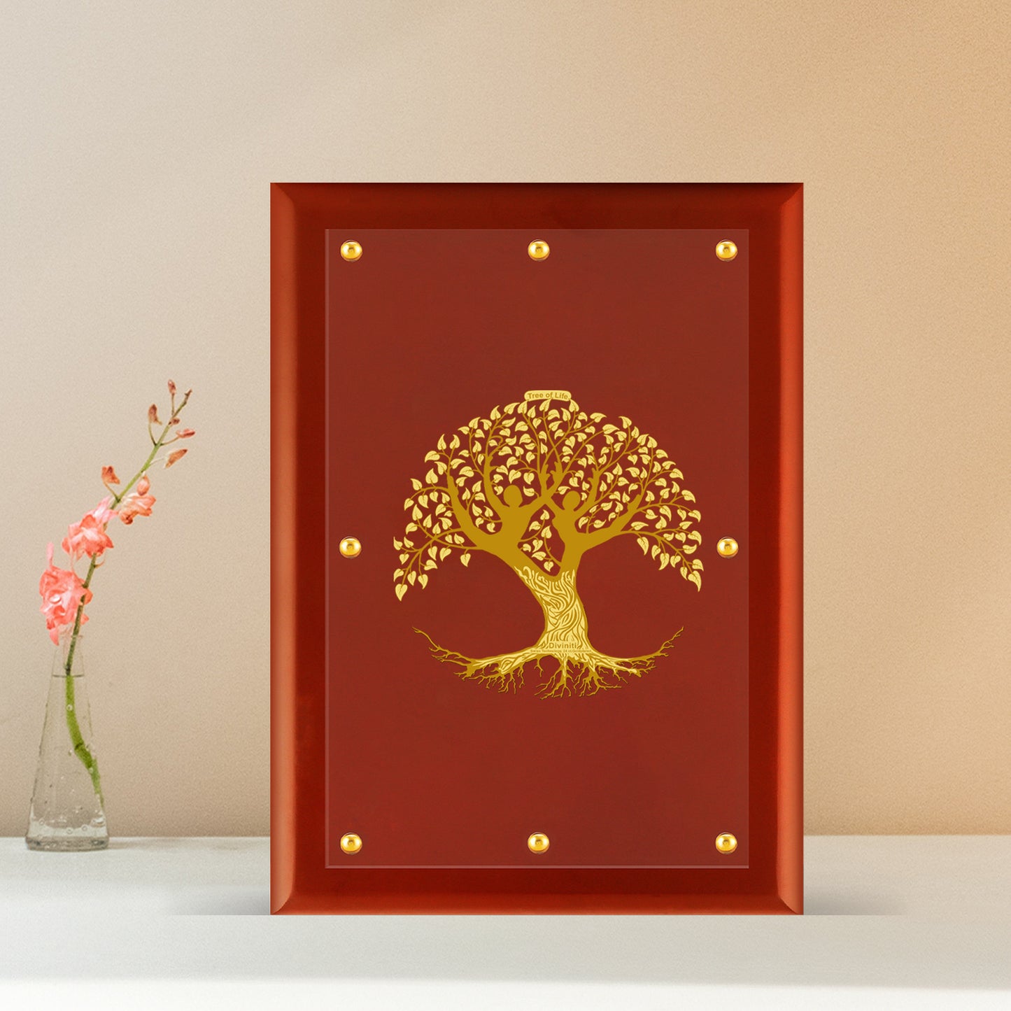 Diviniti 24K Gold Plated Tree of Life Photo Frame For Home Decor & Wall Hanging (56 CM X 71 CM)