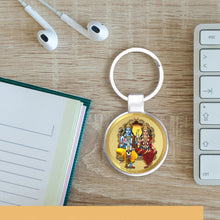 Load image into Gallery viewer, Diviniti 24K Gold Plated Ram Sita Key Chain with Metallic Ring (7.5 CM X 4.0 CM)