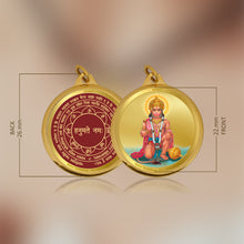 Load image into Gallery viewer, Diviniti 24K Gold Plated Hanuman Ji &amp; Yantra 22MM Double Sided Pendant For Men, Women &amp; Kids