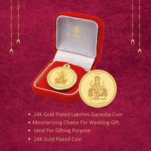 Load image into Gallery viewer, 24K Gold Plated Lakshmi Ganesha Pendant For Wedding Gift