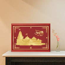 Load image into Gallery viewer, Diviniti 24K Gold Plated Ram Mandir Photo Frame For Home Decor Showpiece, Wall Hanging Decor, Puja &amp; Luxury Gift (56 X 71 CM)