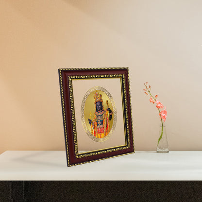 Diviniti 24K Gold Plated Ram Lalla Photo Frame For Home Decor, Table Top, Wall Hanging, Puja Room & Gift (20.8x16.7 CM)
