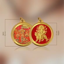 Load image into Gallery viewer, Diviniti 24K Gold Plated Durga Ji &amp; Mata Ka Darbar 22MM Double Sided Pendant For Men, Women &amp; Kids